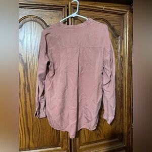 Zara Terracotta Long Sleeve Button Down Top Shirt